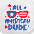 thumbnail image 4 of Inktastic 4th of July All American Dude with Red and Blue Glasses Boys Baby Bib, 4 of 4