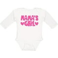 thumbnail image 3 of Inktastic Mama's Girl Pink with Hearts Girls Long Sleeve Baby Bodysuit, 3 of 5