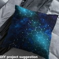 thumbnail image 2 of Manfei Blue Galaxy Starry Sky Sewing & Crafting Fabric (2 Yards), Neon Honeycomb Hexagon Home Decor Fabric by the Yard, Nebula Universe DIY Fabric, 2 of 6