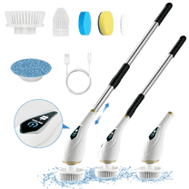 Yarigot Electric Spin Scrubber for Cleaning with 6 Replaceable Brush Heads and Adjustable Extension Handle, Electric Spin Brush for Cleaning Bathroom Tub Kitchen Tile
