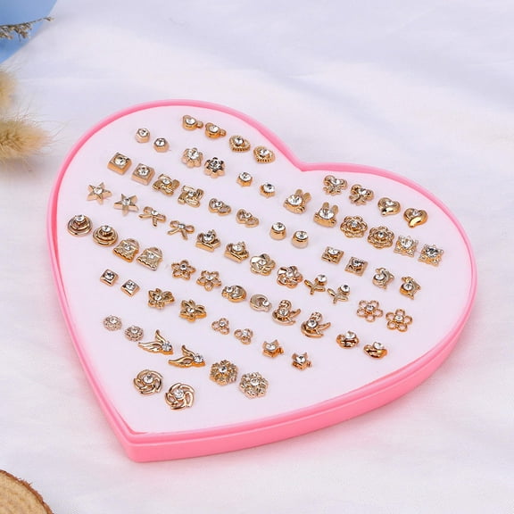 Raindrops  36 Pair Rhinestone Stud Earrings Jewelry Set Premium Material