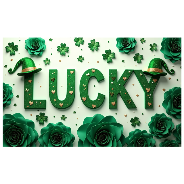 St Patricks Day Backdrop Banner Shamrock Decorations Irish Luck Party Background Flower Props Green Hat Festival Decor Gift Events Photography