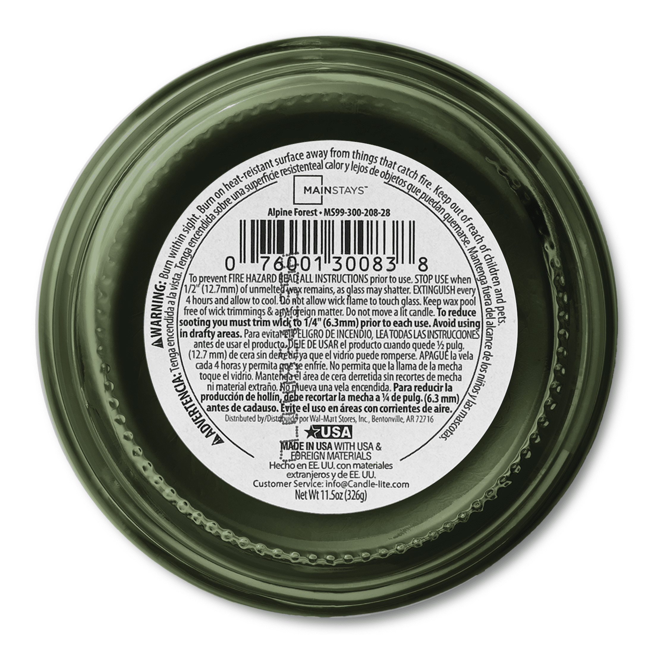 Mainstays 3-Wick Scented Glass Jar Candle, Alpine Forest, 11.5oz.