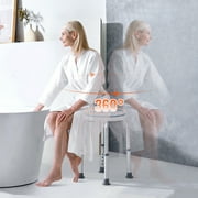 SKYSHALO Shower Chair Rotating Bath Seat Stool Elderly Aids Adjustable Height 300lb
