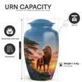 thumbnail image 2 of Yatskia Golden Savanna Lion Decorative Small Urns for Human Ashes Keepsake Adult Brother and Sister, Large Funeral Urn for Ashes Adult Dad, (Classic 10 Inch and 3 Inch), 2 of 2