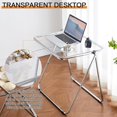 thumbnail image 4 of Transparent Folding Table Portable Acrylic Table, Small Work Folding TV Tray Table, Compact Foldable Computer Desk with Metal Frame for Home Bedroom Office (Color : Tawny, Size : 40x35cm), 4 of 7