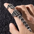 thumbnail image 4 of Anillo abierto ajustable con articulación de nudillos de escorpión vintage para dedo completo, accesorios para disfraz de Halloween y cosplay, joyería, 4 of 9