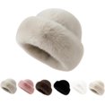 thumbnail image 1 of Womens Winter Faux Fur Bucket Hat,Fluffy Furry Warm Hat for Cold Weather, 1 of 7