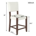 thumbnail image 3 of Wooden Dining Chairs, Mid Century Modern Bar Stools Set of 2, 40.4" Counter Stools with Back, Linen Upholstered Barstools with Solid Wood Legs Bar Chairs for Kitchen Island Dining Room, Beige, 3 of 19
