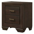 thumbnail image 3 of Nightstand with 2 Drawers, Dark Cocoa Finish - Rectangular Bedside Table - Modern Bedroom Furniture - Sturdy Wood Frame - 23.5"W x 16.5"D x 27"H, 3 of 9
