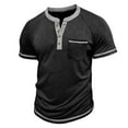 thumbnail image 2 of Youthup Men's Vintage-Inspired Half-Button Breathable T-Shirt with Chest Pocket for Urban Casual Wear, 2 of 8