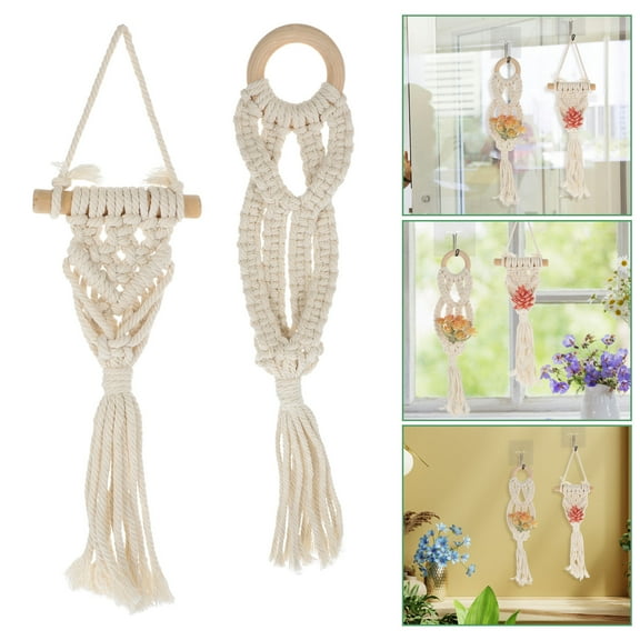 HOMEMAXS 2Pcs Modern Macrame Plant Hanger Flower Pot Holder for Suspended Plants