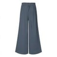 thumbnail image 3 of ZANZEA Women Leisure Wide Leg Elastic Waist Decorative Buttons Pants, 3 of 4