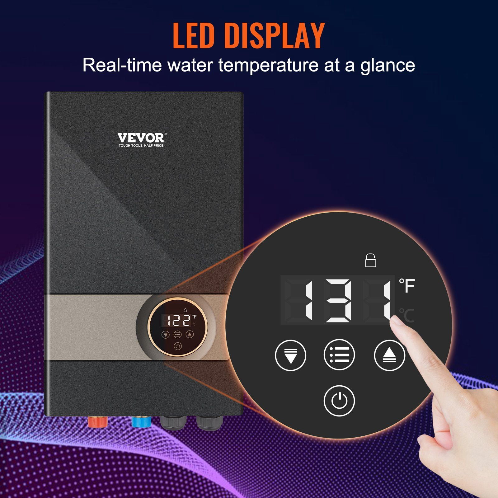 18kW Instant Tankless Electric Water Heater, ETL Certified, Digital Temperature Display, Easy Installation for 24/7 Hot Water Supply - Ideal for Kitchen Bathroom Shower Mall Salon