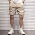 thumbnail image 4 of Pantalones cortos Harajuku de color caqui para hombre, ropa de calle informal de verano, estilo cargo, chándal de color sólido, algodón, estilo japonés 2024, 4 of 5