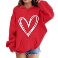 thumbnail image 2 of KAUOD Cute Heart Print Hoodies for Girls Oversized Soft Pullover Hoodie Sweatshirts Teen Kids Long Sleeve Tops Clothes, 2 of 6