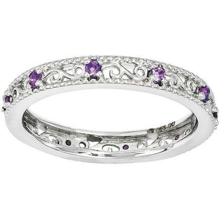 Amethyst Diopside Ring - Amethyst Sterling Silver Ring