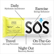 SOS Hydration Electrolyte Powder Sticks, Lemon, 8-Pack, Low Sugar, Vitamins, Potassium Magnesium Zinc