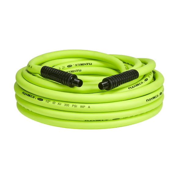 Flexzilla Air Hose, 1/2" x 50', 1/2" MNPT Fittings, ZillaGreen