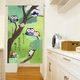 thumbnail image 4 of Cortina de puerta de tela estilo japonés con bonito gato para baño, cocina, hogar, media cortina divisoria para baño, dormitorio, sin agujeros, 4 of 5