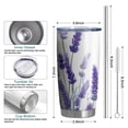 thumbnail image 6 of 20 Oz Lavenderand Butterflies Coffee Tumbler Double Wall Insulated Stainless Steel Water Bottle | Metal Reusable Thermoses Flask with Cup Cap | Leak & Sweat Proof with Anti-Dust Lid, 6 of 7
