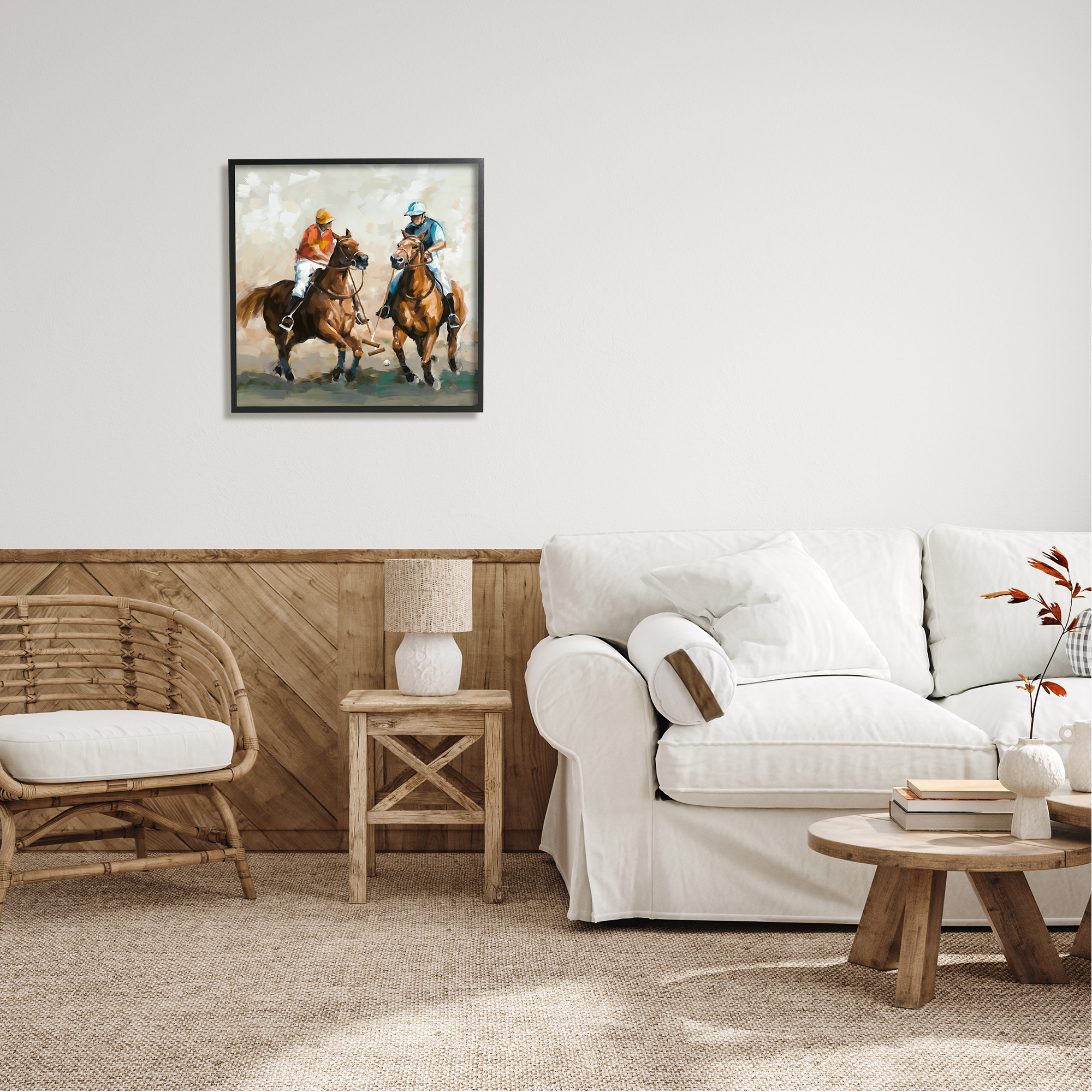 Stupell Industries Equestrian Sport Horses Animals & Insects Painting Black Framed Art Print Wall Art, 24 x 24