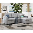 thumbnail image 6 of Merluxy 84" Sleeper Sofa with 2 USB & Cup Holders, L Shape Sofa Bed with Storage Chaise- Light Grey, 6 of 8