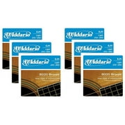 LOT OF 6 - D'Addario 80/20 Bronze Acoustic Guitar Strings, Light, 12-53, EJ11 ^6