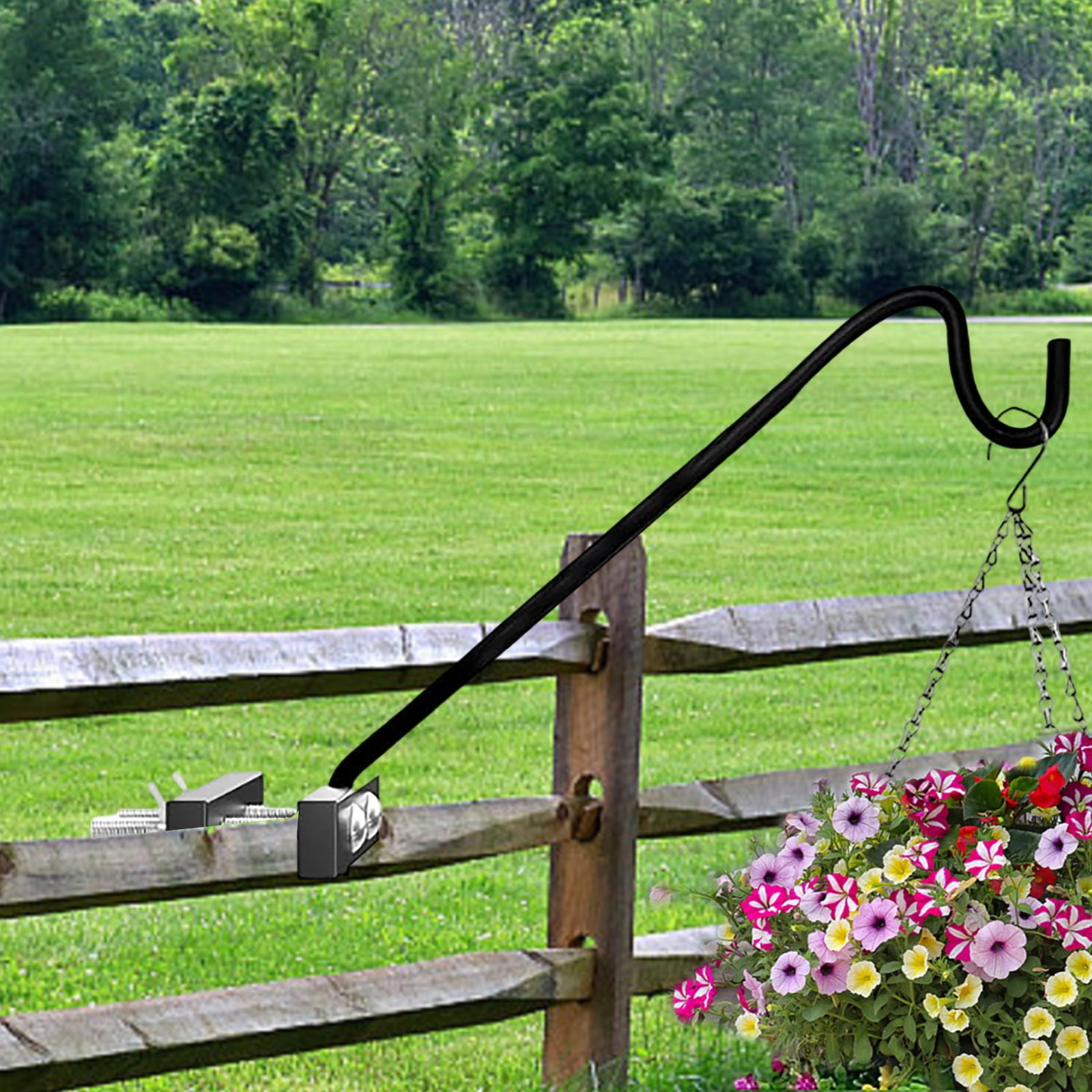 Heavy Duty Adjustable Pole Mount Hook For Outdoor Garden Patio Bird Feeder Hanging Support