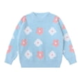 thumbnail image 2 of Godderr Kids Toddler Girls Sweaters Kids Long Sleeve Knit Sweater Toddler Flowers Printed Sweater Baby Winter Pullover Knit Top, 2 of 7