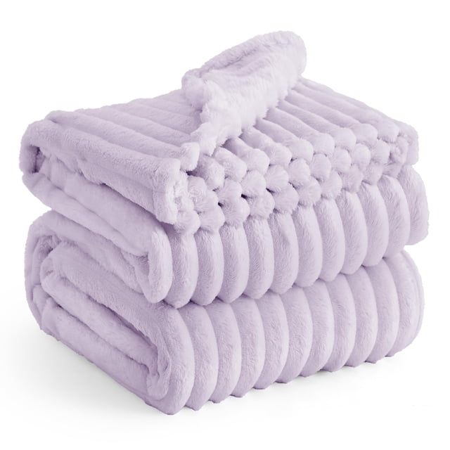 Manta Bedsure Lavanda Fog Forro polar para sofá, 230 x 230 cm