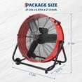 thumbnail image 6 of Kicctian 24 Inch Industrial Drum Fan, 8800 CFM High Velocity Floor Fan, 360° Tilt, 3 Speed Air Circulator for Warehouse, Workshop, Factory, Red, 6 of 6