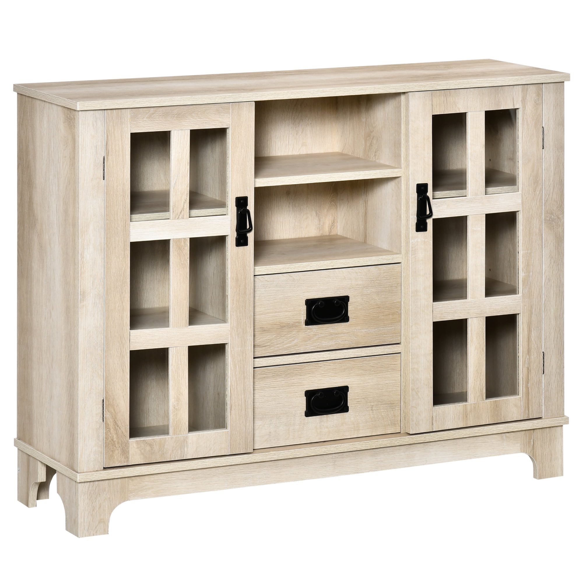 HOMCOM Storage Cabinet Sideboard Wooden Cupboard with Drawers Shelves White 