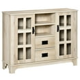 thumbnail image 2 of HOMCOM Sideboard Buffet Cabinet, Glass Door Kitchen Cabinet, Coffee Bar Cabinet with Storage Drawers & Adjustable Shelves for Living Room, White Oak, 2 of 9