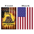 thumbnail image 2 of Double Sided - Side 1 - Gadsden Don't tread on me - Side 2 - USA American Flag - Deluxe Garden Flag 12" x 18" 3-ply 600 Denier 110 Knitted Polyester, 2 of 4