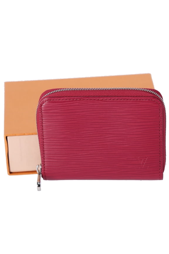 Pre-Owned Louis Vuitton Zippy Coin Case Card Wallet M60383 Fuchsia Epi Leather