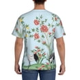 thumbnail image 3 of Bixox Men's Chinoiserie Floral Palm Tree Printed Short Sleeve Skinny Athletic T-Shirt, 3 of 6