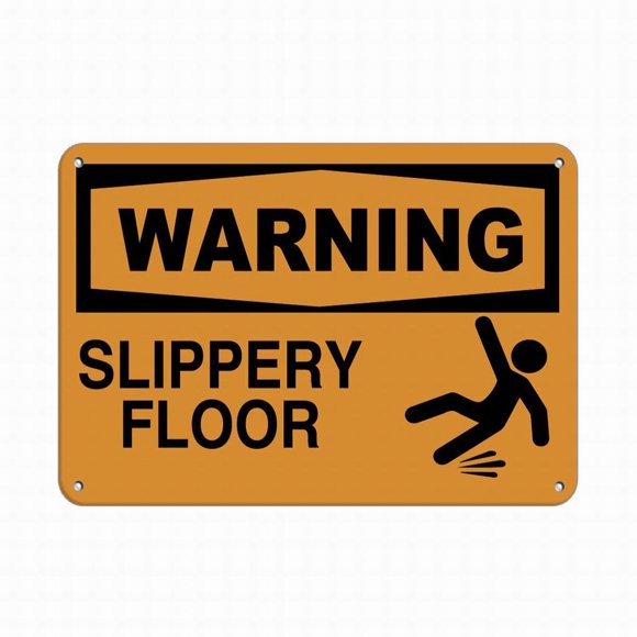 Size: 8" x 12" Warning Slippery Floor Hazard Sign Watch Your Step Signs Notice Sign Tin Sign