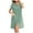 Light Green, variant on Women's Solid Casual Short Sleeve Nightgown - Zipper Robe Pajamas with Pockets, Lightweight Polyester, Sizes S-XXL