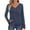 *Dark Blue, variant on ClodeEU Women Long Sleeve V Neck Shirts,Loose Fit Casual Tunic Tops with Pocket,Lightweight Pullover Tops Dark Gray,Womens Plus XL