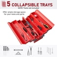 thumbnail image 4 of Portable Powerhouse : Coffre à Outils en Acier à 5 Plateaux pour Atelier Garage, Rouge, 4 of 6