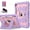Purple+Pink, variant on Case for Apple iPad (A16) 11th Generation 11-inch 2025 (A3354/A3355/A3356) Heavy Duty Shockproof Hard Cover w Kickstand & Shoulder Strap