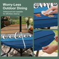 thumbnail image 5 of Round Outdoor Tablecloth with Umbrella Hole and Zipper, Blue Brown Wooden Grain Tablecloth with Elastic Waterproof, Farmhouse Gradient Wood Stripes Patio Table Covers for 45" - 54" Pool Tables, 5 of 9