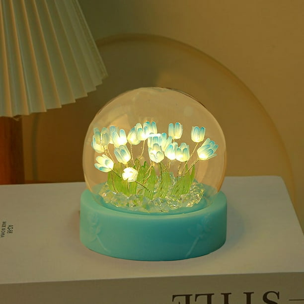 Lampe Led Tulipe Veilleuse Pour Décoration Intérieure Lampe De Table Pot De Fleur Artificielle Lampe D'ambiance Lampe De Chevet Cadeau