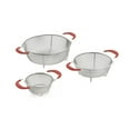 thumbnail image 5 of Cook Pro 3 Piece Reinforced Stainless Steel Mesh Colanders with Red Handles, 5 of 5