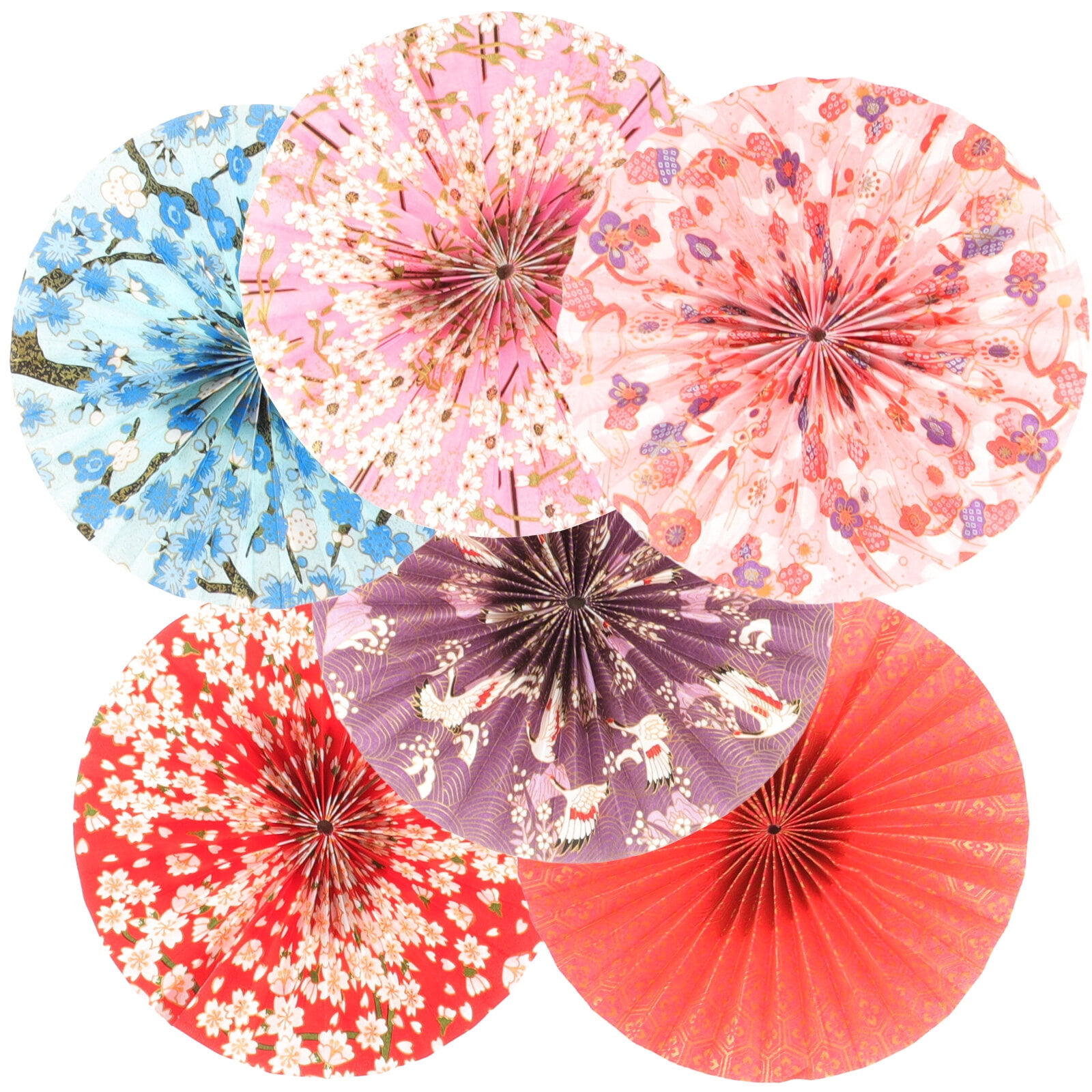 HOMEMAXS 6Pcs Paper Fan Decorations Hanging Paper Fan Party Decor Party
