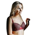 thumbnail image 2 of 57110-3 Soutien-Gorge Rembourré à Armatures Brodé Rouge Bordeaux pour Femmes, 2 of 2