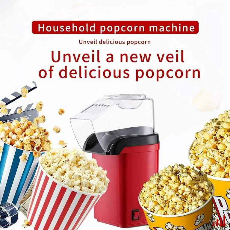 Vavsea Hot Air Popcorn Popper, Retro Popcorn Maker, 1200W Electric Popcorn Machine, Oil Free, 3.3lb for Home Party Kids, New, Red