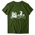 thumbnail image 3 of Pxiakgy Liquidation! T-Shirts de Pâques Col Rond pour Femmes Joyeuses Pâques Lapin avec Lunettes Blouse Décontractée Graphique Printemps Hauts Colorés Tee Femmes Topseaster Manches Courtes Mode Décontractée Chemise Vert Armée S, 3 of 5