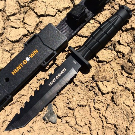 12" Carbon Steel Tactical With Sheath